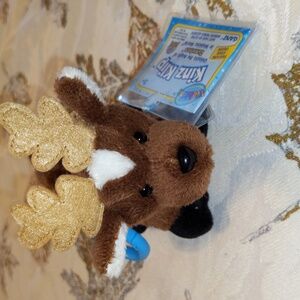 Webkinz Small Reindeer Kinz Klip Holiday WE000239 Plush Stuffed Animal W/Code